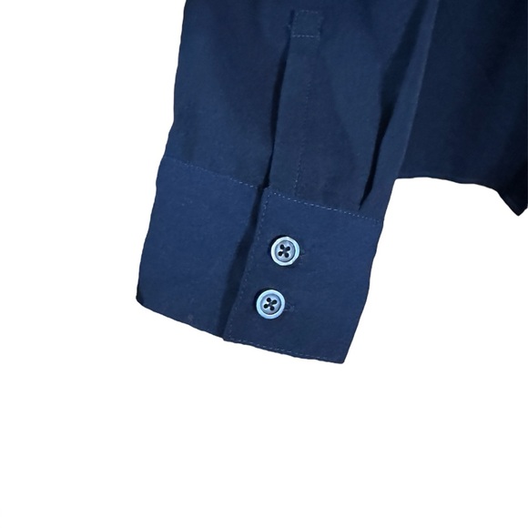 a.n.a Navy Blue Button Down Blouse Petite Medium - Picture 5 of 6